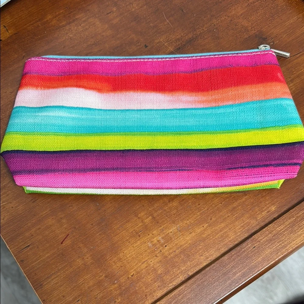 NEW Colorful Striped Clinique Pouch